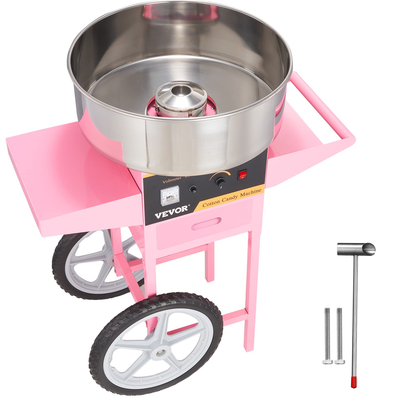 VBENLEM Commercial Cotton Candy Machine with Cart