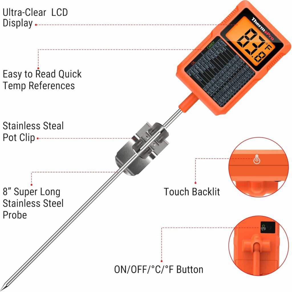 The ThermoPro TP510 showing all of its features